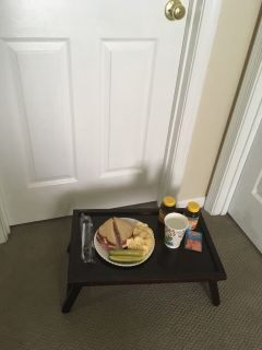 Family dinners at the table became trays left in front of closed door.