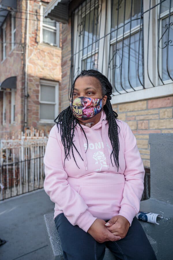 Sonia Sein, outside her Bronx home, had irreparable damage to her trachea. She received a new trachea in January and is believed to be the first patient in the world to undergo a successful direct transplant of a donor trachea.