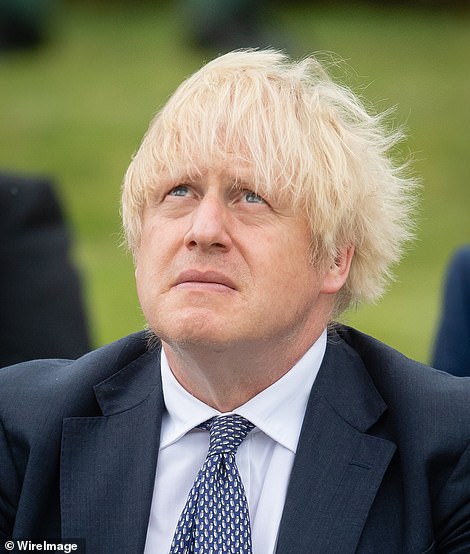 Boris Johnson (pictured at a police memorial today) has said it is still 'too early' to tell whether the fall in Covid cases is permanent